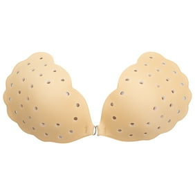 SECRET LIFT Premium Nipple Covers Breast Petals Lift Pasties Nippleless covers Adhesive Backless Strapless Bra Silicone Sticky Bra for Women Wedding Dress Flower Beige